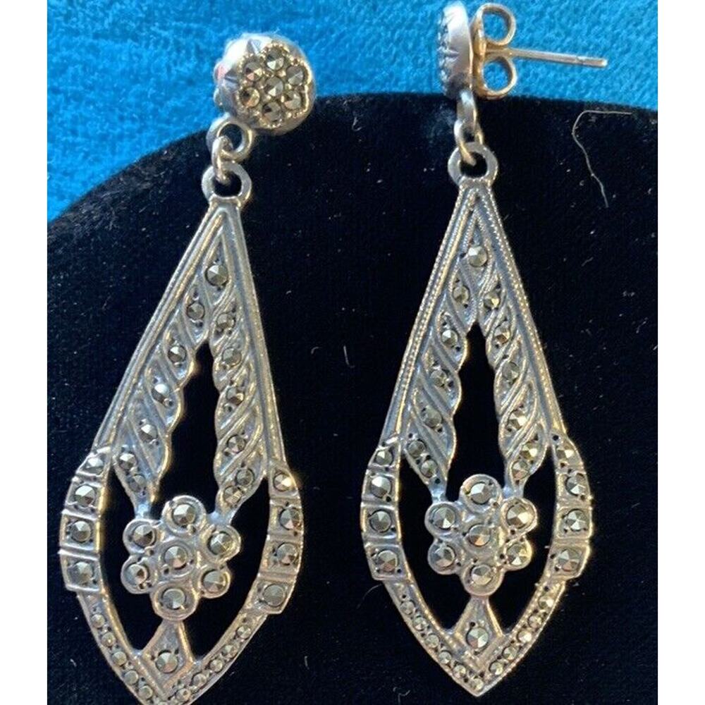 Vintage Sterling Silver Marked 925 Filigree Earrings for Pierced Ears